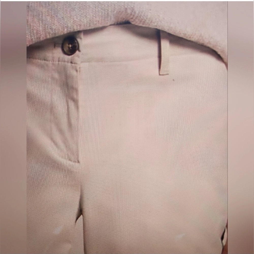 New J. Jill 14 Petite Chino Fringe Hem Blush Pink Pima Women Pants - Picture 2 of 11